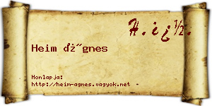 Heim Ágnes névjegykártya